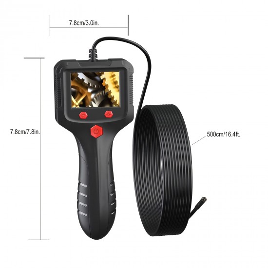 Borescope Endoscope Inspection Camera With 8 Led Lights, Handheld Sewer Endoscope Camera Screen Borescope Portable Snake Camera With 16.4FT Borescope Endoscope Inspection Camera With 8 Led Lights, Handheld Sewer Endoscope Camera Screen Borescope Portable Snake Camera With 16.4FT