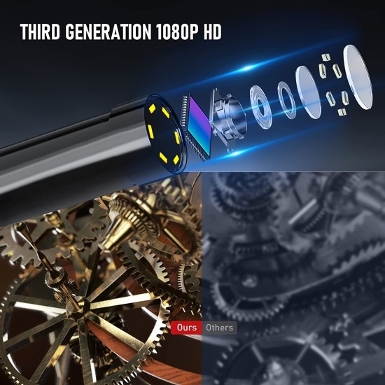 Borescope Endoscope Inspection Camera With 8 Led Lights, Handheld Sewer Endoscope Camera Screen Borescope Portable Snake Camera With 16.4FT Borescope Endoscope Inspection Camera With 8 Led Lights, Handheld Sewer Endoscope Camera Screen Borescope Portable Snake Camera With 16.4FT